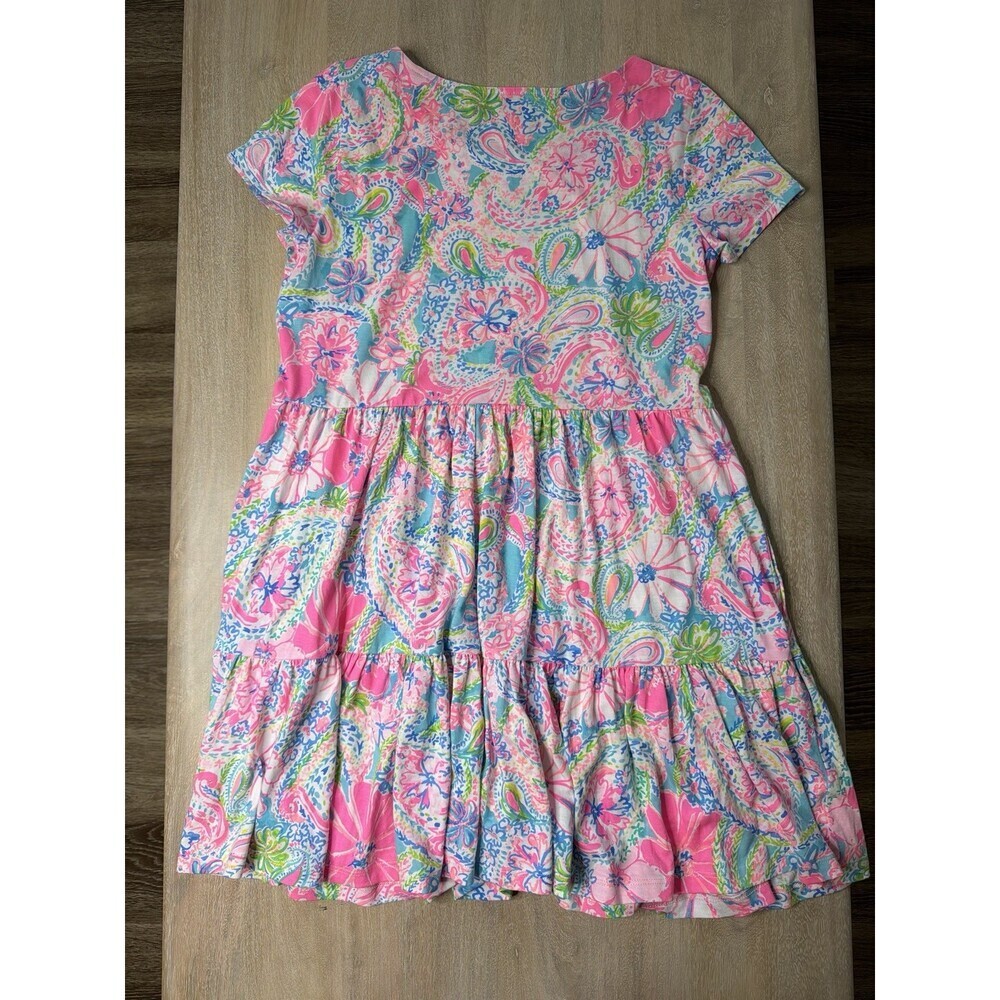 Lilly Pulitzer Geanna Short Sleeve Mini Dress In Flock Full Of Fun Pink Small - Picture 4 of 6